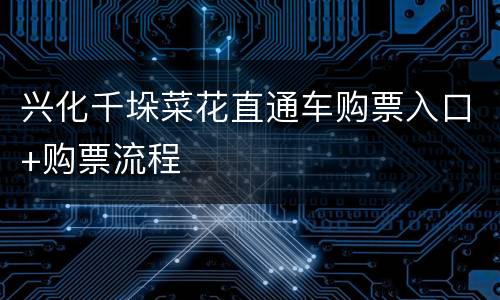 兴化千垛菜花直通车购票入口+购票流程