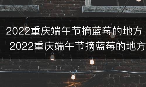 2022重庆端午节摘蓝莓的地方 2022重庆端午节摘蓝莓的地方有哪些
