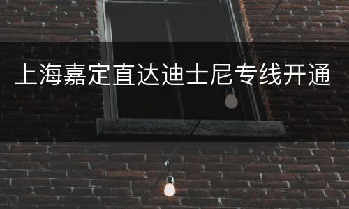上海嘉定直达迪士尼专线开通