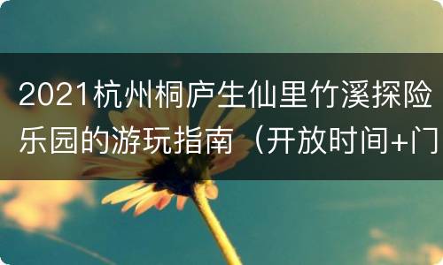 2021杭州桐庐生仙里竹溪探险乐园的游玩指南（开放时间+门票+地址交通）