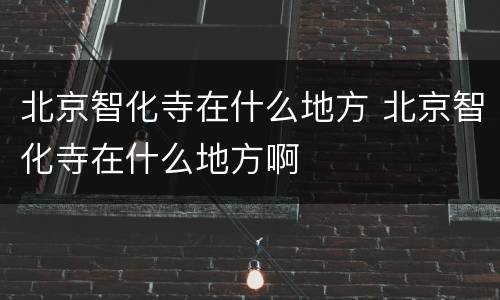 北京智化寺在什么地方 北京智化寺在什么地方啊