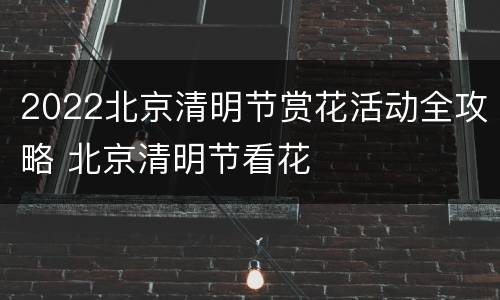 2022北京清明节赏花活动全攻略 北京清明节看花