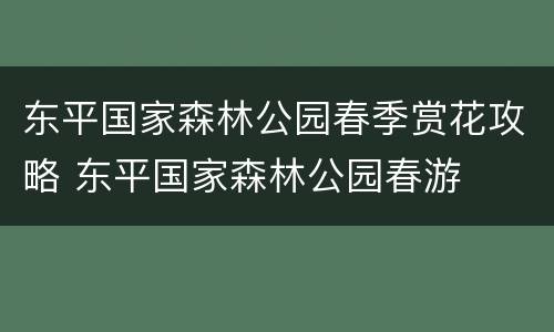 东平国家森林公园春季赏花攻略 东平国家森林公园春游