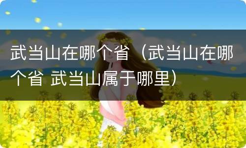 武当山在哪个省（武当山在哪个省 武当山属于哪里）