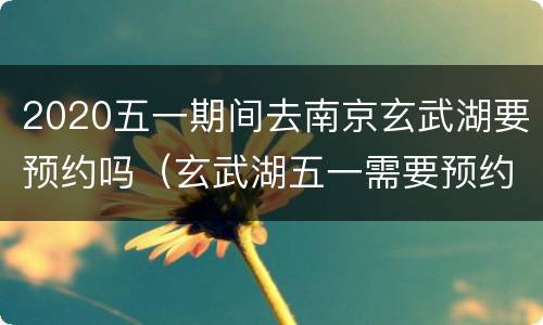 2020五一期间去南京玄武湖要预约吗（玄武湖五一需要预约吗）
