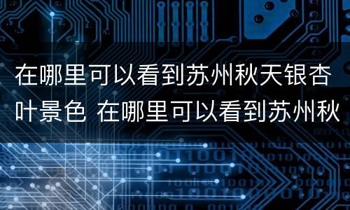 在哪里可以看到苏州秋天银杏叶景色 在哪里可以看到苏州秋天银杏叶景色呢