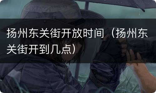 扬州东关街开放时间（扬州东关街开到几点）
