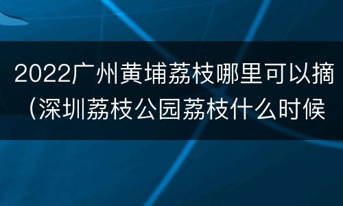2022广州黄埔荔枝哪里可以摘（深圳荔枝公园荔枝什么时候可以摘）