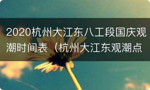 2020杭州大江东八工段国庆观潮时间表（杭州大江东观潮点）