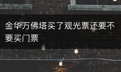 金华万佛塔买了观光票还要不要买门票