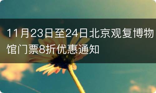 11月23日至24日北京观复博物馆门票8折优惠通知