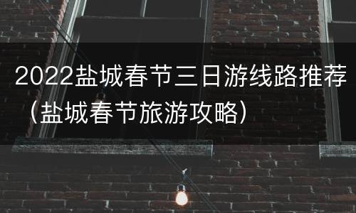 2022盐城春节三日游线路推荐（盐城春节旅游攻略）