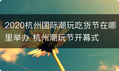 2020杭州国际潮玩吃货节在哪里举办 杭州潮玩节开幕式