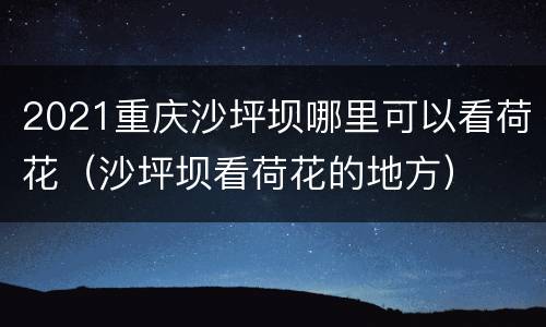 2021重庆沙坪坝哪里可以看荷花（沙坪坝看荷花的地方）