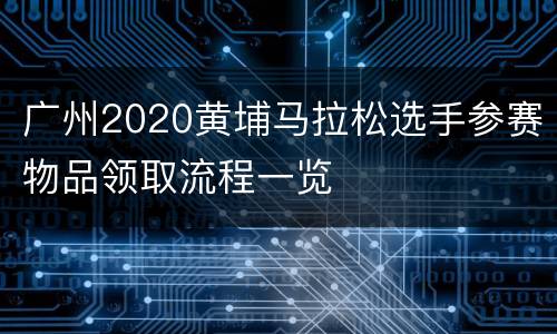 广州2020黄埔马拉松选手参赛物品领取流程一览