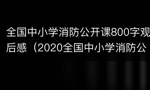 全国中小学消防公开课800字观后感（2020全国中小学消防公开课观后感400字）