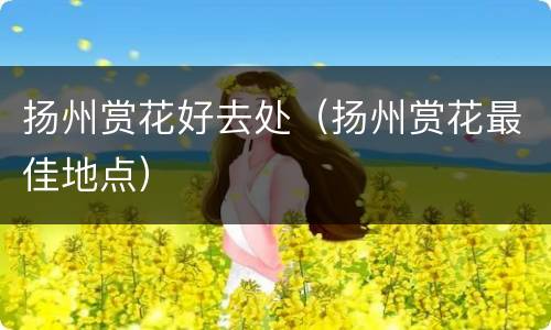 扬州赏花好去处（扬州赏花最佳地点）
