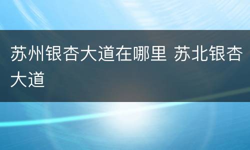 苏州银杏大道在哪里 苏北银杏大道