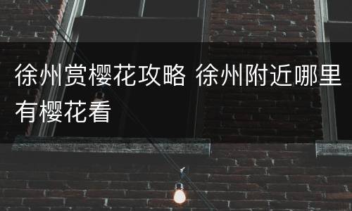 徐州赏樱花攻略 徐州附近哪里有樱花看