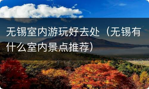 无锡室内游玩好去处（无锡有什么室内景点推荐）