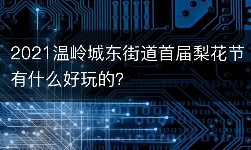 2021温岭城东街道首届梨花节有什么好玩的？