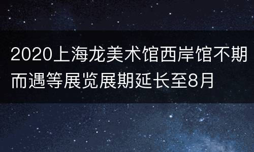 2020上海龙美术馆西岸馆不期而遇等展览展期延长至8月