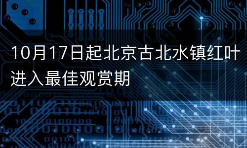10月17日起北京古北水镇红叶进入最佳观赏期