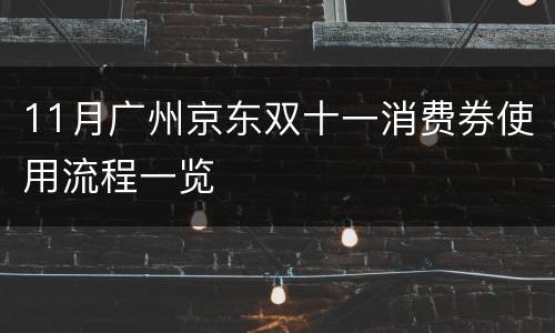11月广州京东双十一消费券使用流程一览