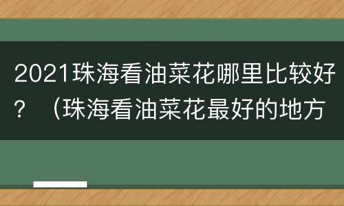 2021珠海看油菜花哪里比较好？（珠海看油菜花最好的地方）