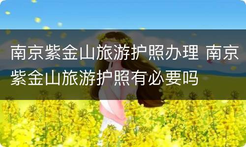 南京紫金山旅游护照办理 南京紫金山旅游护照有必要吗