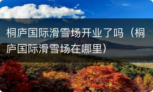 桐庐国际滑雪场开业了吗（桐庐国际滑雪场在哪里）