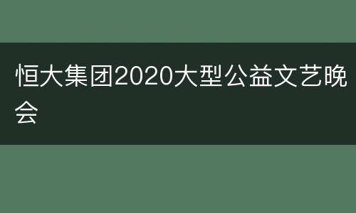 恒大集团2020大型公益文艺晚会