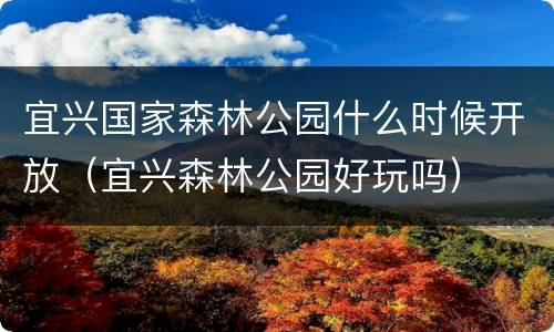 宜兴国家森林公园什么时候开放（宜兴森林公园好玩吗）
