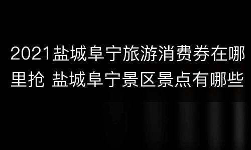 2021盐城阜宁旅游消费券在哪里抢 盐城阜宁景区景点有哪些