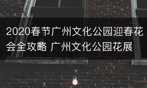 2020春节广州文化公园迎春花会全攻略 广州文化公园花展