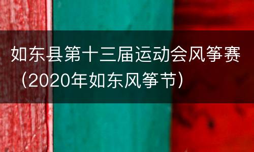 如东县第十三届运动会风筝赛（2020年如东风筝节）