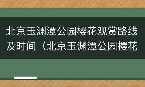北京玉渊潭公园樱花观赏路线及时间（北京玉渊潭公园樱花开放时间）