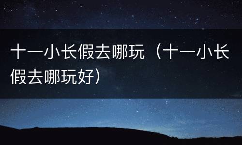 十一小长假去哪玩（十一小长假去哪玩好）