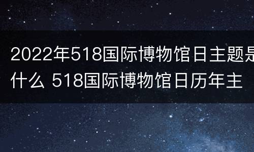 2022年518国际博物馆日主题是什么 518国际博物馆日历年主题