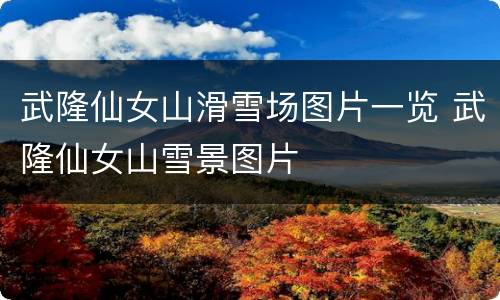 武隆仙女山滑雪场图片一览 武隆仙女山雪景图片