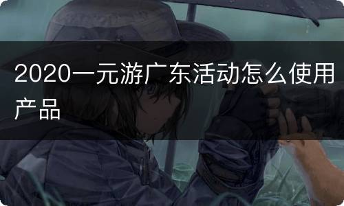 2020一元游广东活动怎么使用产品