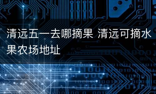 清远五一去哪摘果 清远可摘水果农场地址
