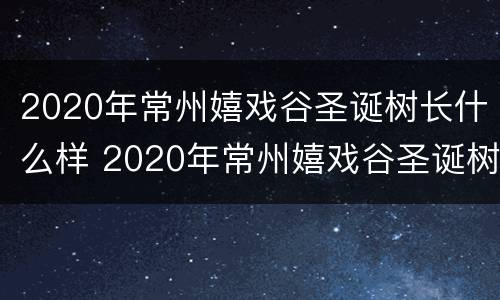 2020年常州嬉戏谷圣诞树长什么样 2020年常州嬉戏谷圣诞树长什么样子