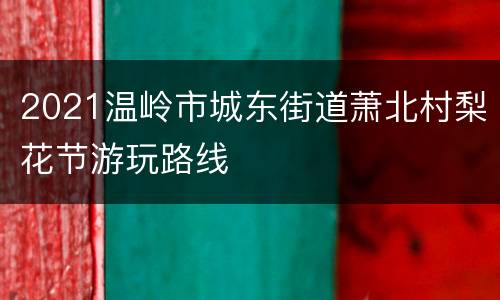 2021温岭市城东街道萧北村梨花节游玩路线