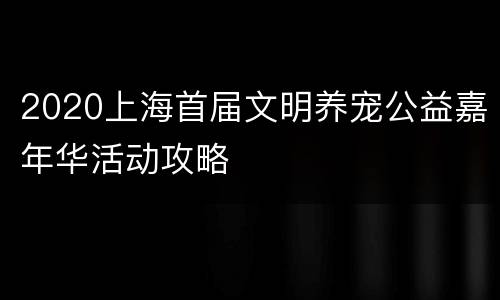 2020上海首届文明养宠公益嘉年华活动攻略