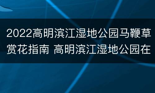 2022高明滨江湿地公园马鞭草赏花指南 高明滨江湿地公园在哪里
