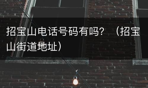 招宝山电话号码有吗？（招宝山街道地址）