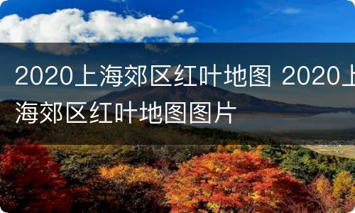 2020上海郊区红叶地图 2020上海郊区红叶地图图片