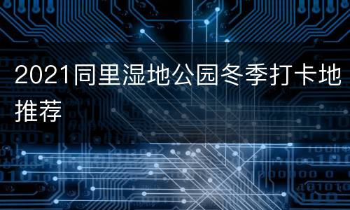 2021同里湿地公园冬季打卡地推荐