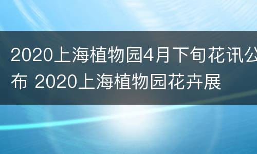 2020上海植物园4月下旬花讯公布 2020上海植物园花卉展